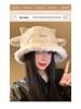 Cute Lamb Ears Plush Women's Bucket Hat - New for Autumn/Winter 2025, Warm Basin Hat with Face-Slimming Style