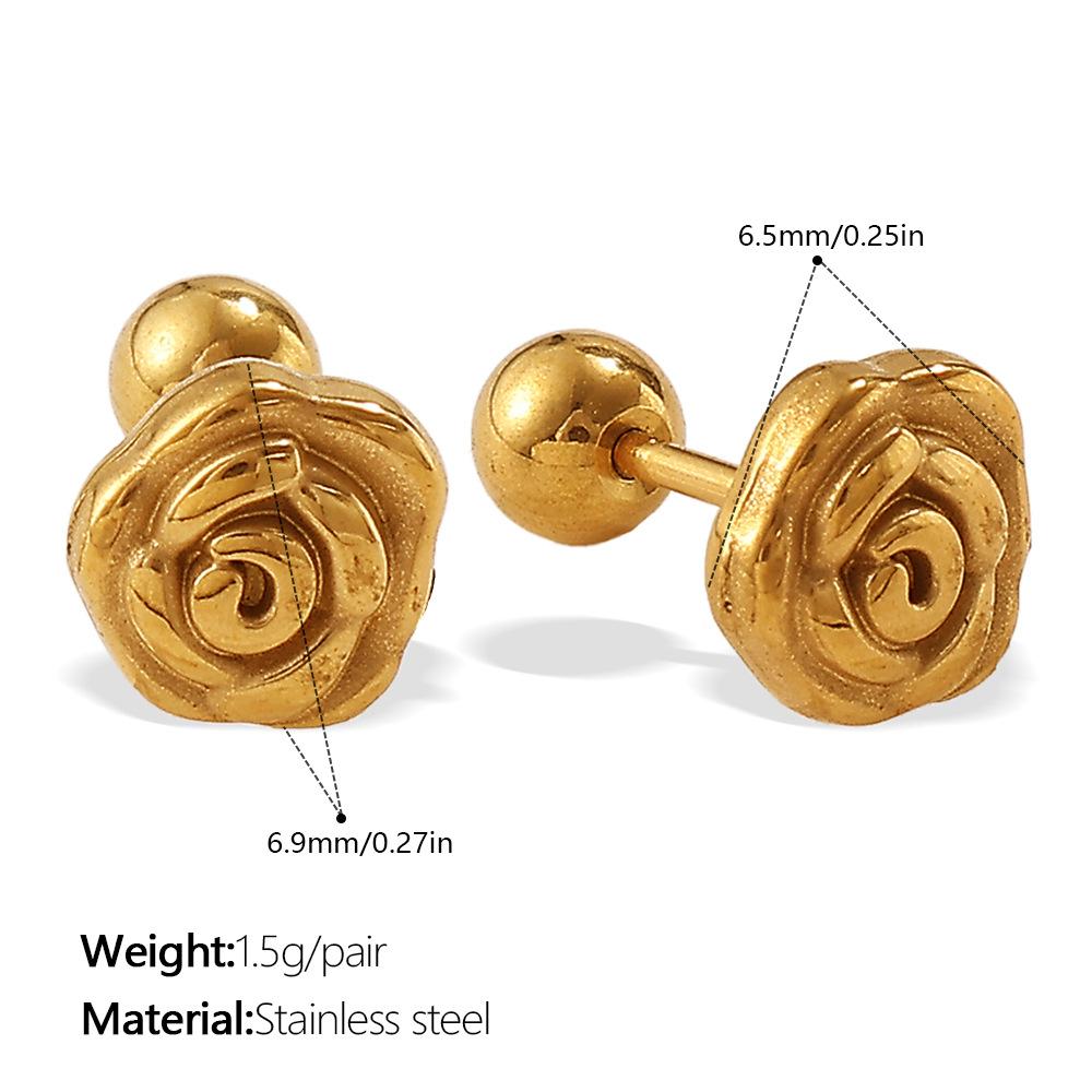 Stylish cute exquisite wind irregular shape stud earrings stainless steel gold plated variety earrings women