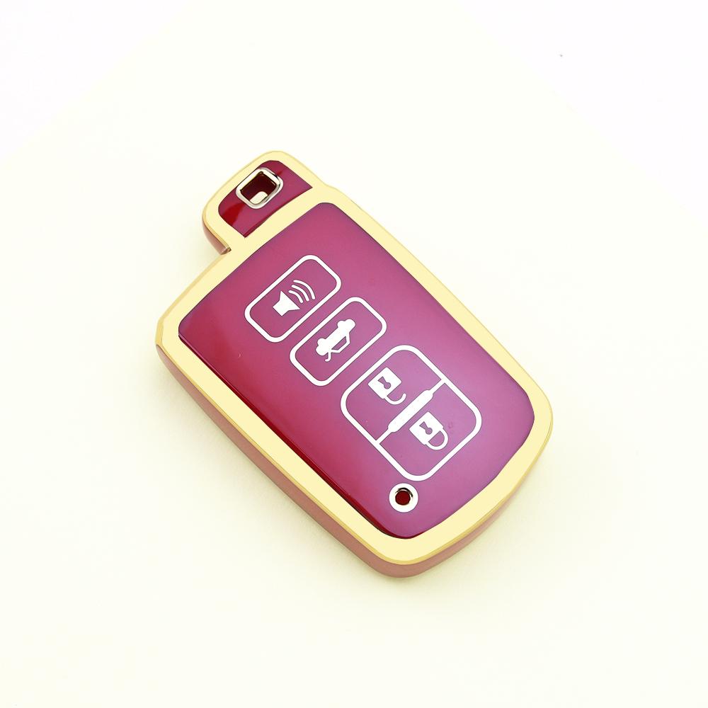 Gold Edge 2/3/4 Buttons TPU Car Remote Key Case Cover Shell Fob Bag for Toyota Land Cruiser Corolla Camry RAV4 Highlander Auris CHR Avalon