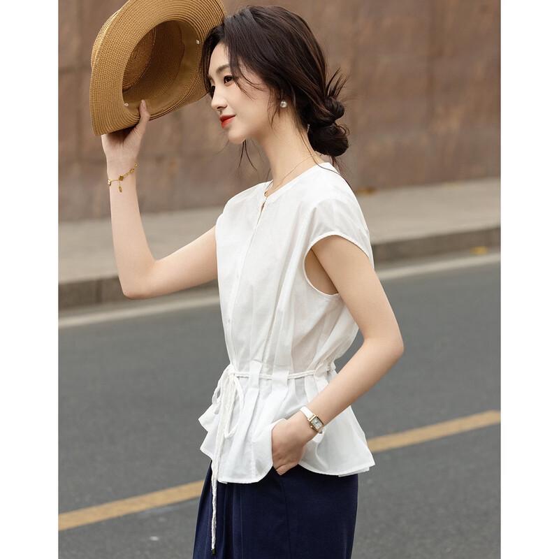 Camicia da donna Demana in misto lino ramia e lyocell con cintura