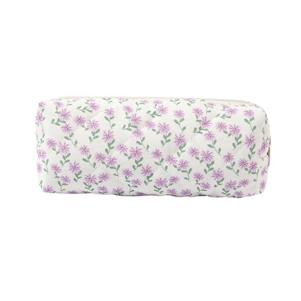 Zipper Aesthetic Cosmetic Organizer Floral Printed Skincare Clutch Toiletry Bag  Travel Storage