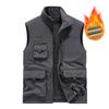 Men's Velvet Vest, Casual Outdoor Vest, Stand Up Collar Vest, Outdoor Workwear, Men's Vest