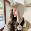 Cute Cartoon Warm Ear Protection Hat Face Enhancing Small Hat Windproof Hood for Girls