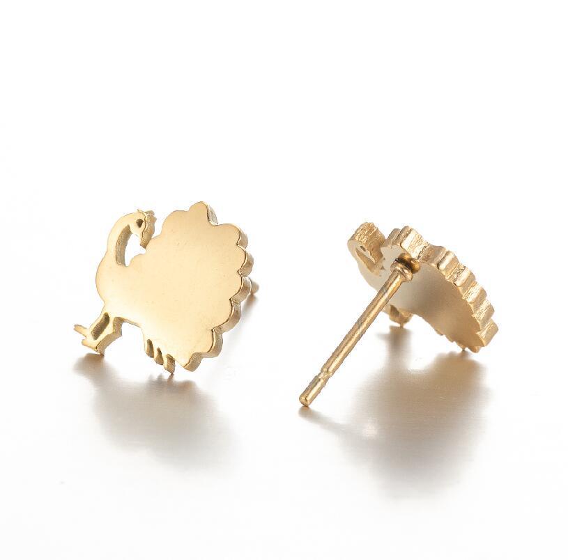 Edelstahl Niedliche Tier Ohrringe: Weihnachtsreh, Hund, Katze, Eichhörnchen, Igel, Dinosaurier