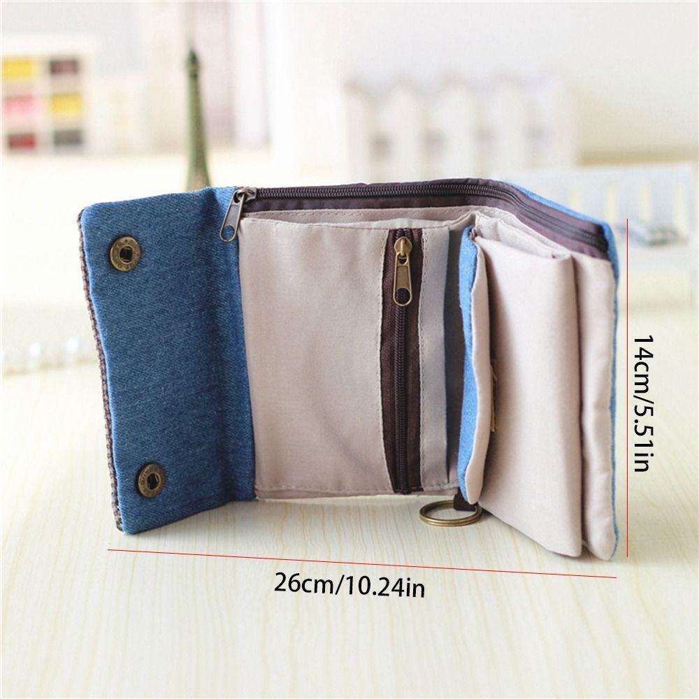 Print Maneki Neko Wallet Portable Zipper Short Wallet Multifunctional Canvas Coin Purse  Women