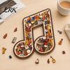 Precision Cut Wood Puzzle Musical Note Wooden Decoration, Instrument Jigsaw Puzzle, Decoration Family Night Challenge Game, Gift for Kids Adults Game