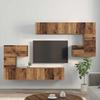 Wall Mounted TV Units Set of 4 Reclaimed Wood Effect Engineered Wood