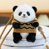 Cartoon Sweater Panda Plush Pendant for Girls Traveling Slanted Mobile Phone Clip Panda Hall Souvenir Backpack Hanging Decoration