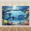 Marine Life Exploration Ocean Theme Series Birthday Party Decoration Background Cloth Gift Underwater Banner Photography Studio