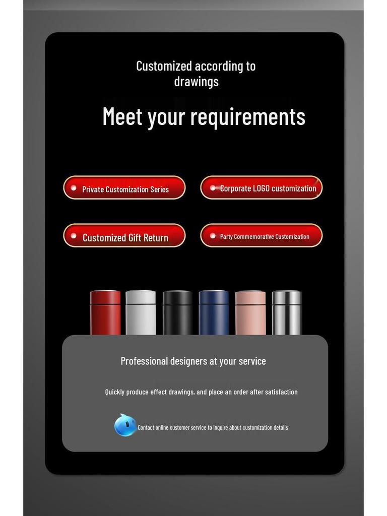 Smart Temperature Display Stainless Steel Insulated Cup with Custom Logo