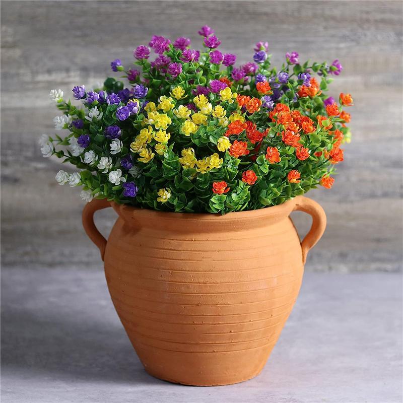 20 Bundles Artificial Flowers,Plants Greenery Shrubs For Indoor Outdoors, Home Garden Patio,