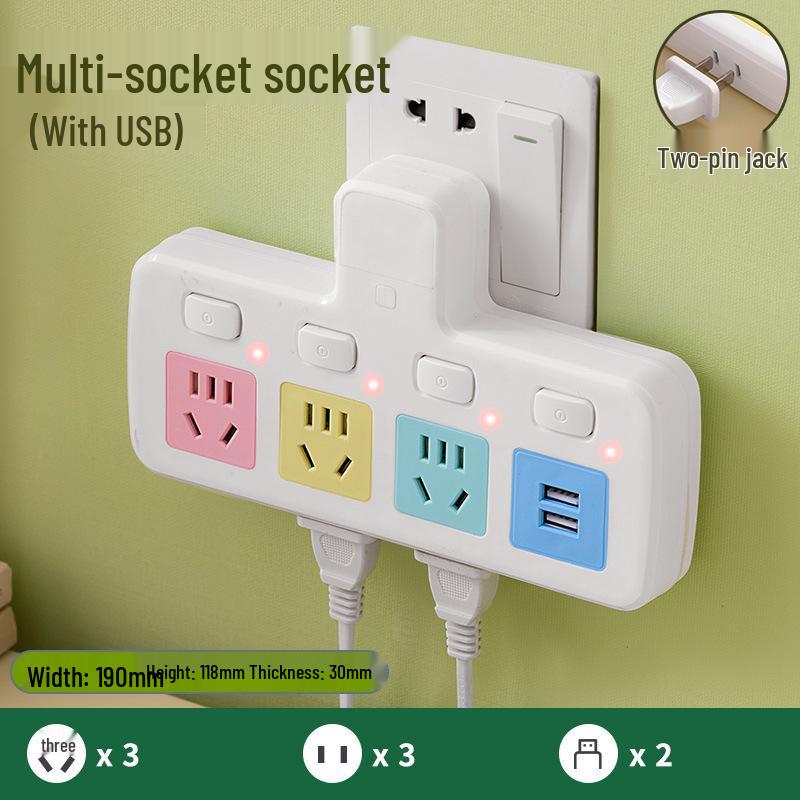 Pure Copper Multi-Function USB Power Strip with Wireless Plug Board