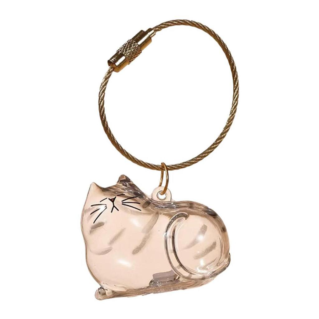 Small Ornaments Cat Fur Storage Pendant Transparent Container Cute Cat Shaped Creative Keychain Handmade Design DIY Accessories