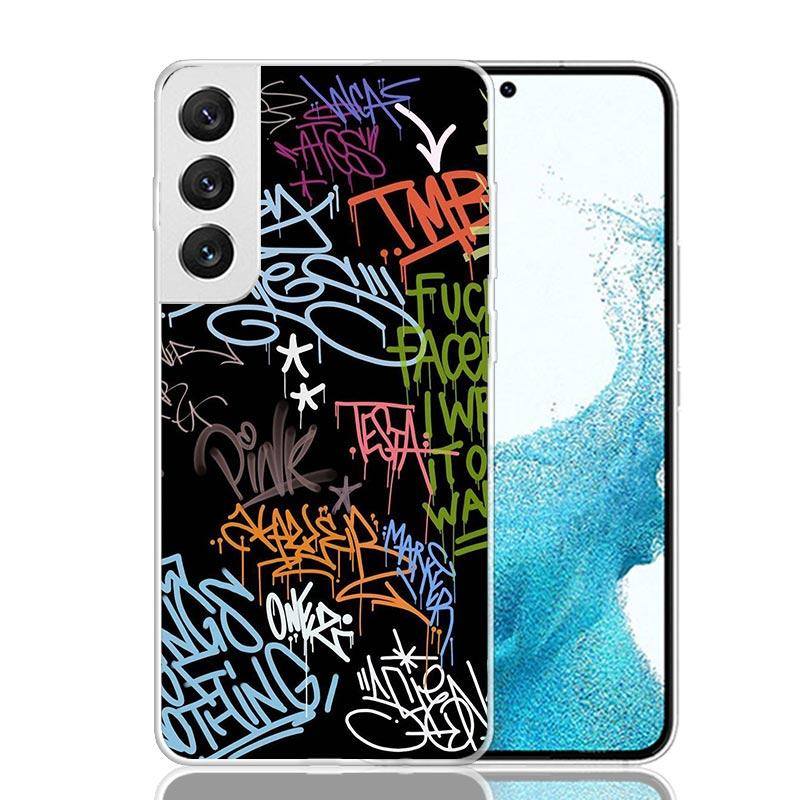 Graffiti Fashion Cool Phone Case For Samsung Galaxy S26 Ultra S23 S24 S25 Edge S20 FE S21 S22 Plus Soft Print Shell Cover Fundas