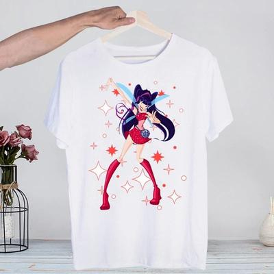 ZX TEE Butterfly Fairy BasicT-shirt Women 90s Trend New Female Tee White Short Sleeve T Shirt Graphic Top Printing Ladies Clothing