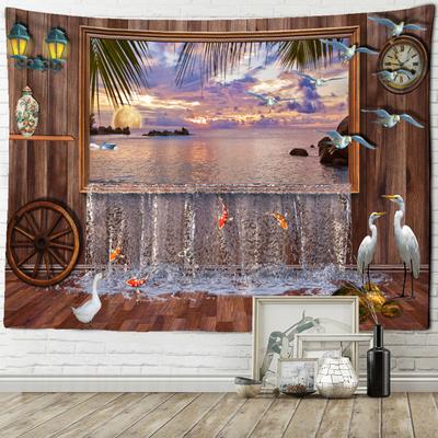 3D Printing Landscape Painting Tapestry Wall Hanging Psychedelic Hippie Tapiz Bohemian Style Aesthetics Room Home Decor