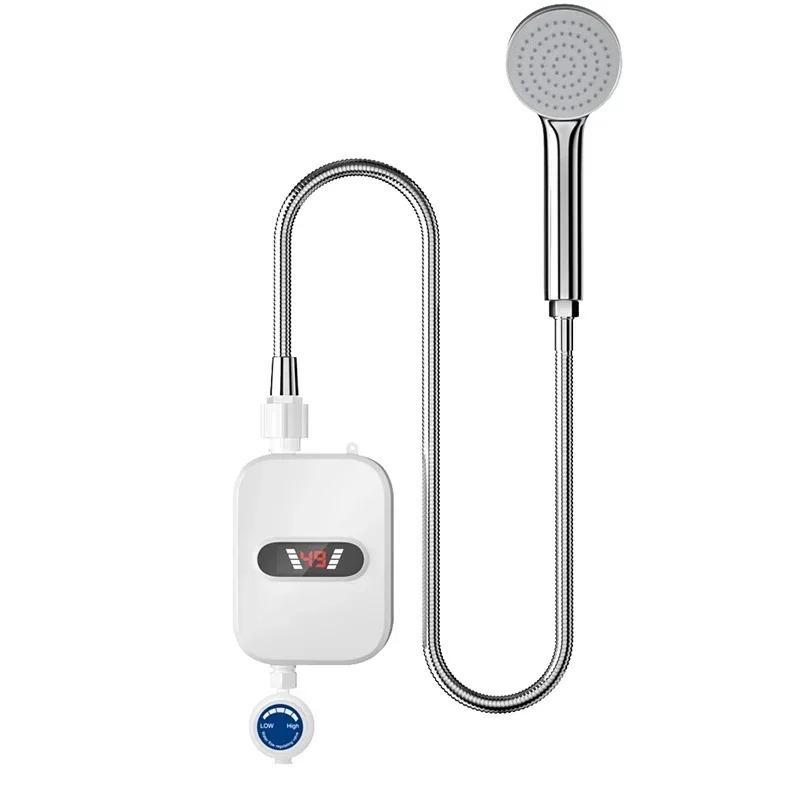 

3500W Instant Electric Shower Heater Mini Tankless Fast Heating System for Bathroom Tap Sink Faucet Set EU Plug
