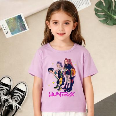 T-Shirts Girls Children's Cartoon Printed Fashion T-shirt Casual Comfortable Short-sleeved Top Children's Clothing