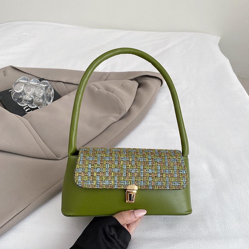 

Autumn new personalized handbag simple texture underarm bag is a fashionable and beautiful shoulder bag зелёный
