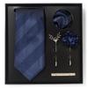 Tie Men'S Net Color Striped Cashew Flower Men'S Tie High Sense 6-Piece Gift Box Men'S Suit Accessories