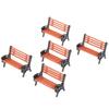 5PCS Model Park Bench 1:30 Mini Garden Ornament Miniature Park Bench Craft DIY Figurines Landscape Bench Model Garden Decor