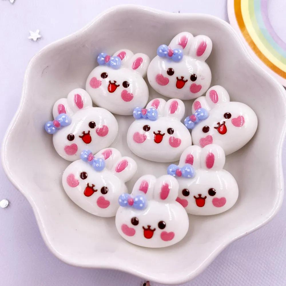 10PCS Painted Resin Kawaii Colorful Cartoon Cat Panda Rabbit Crocodile Figurines Flatback Scrapbook DIY Decor Crafts Accessories