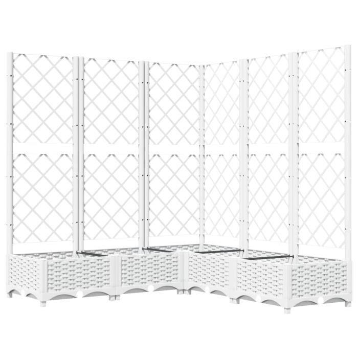 VidaXL Jardinière avec treillis Blanc 120x120x121,5 cm PP 153287