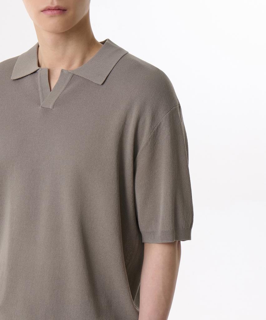 Musinsa Standard Cool Touch Slit Neck Knitted Polo Shirt [Taupe]