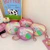 Trendy Shimmering Heart Kids Crossbody Bag In Soft Pink And Rainbow Colors