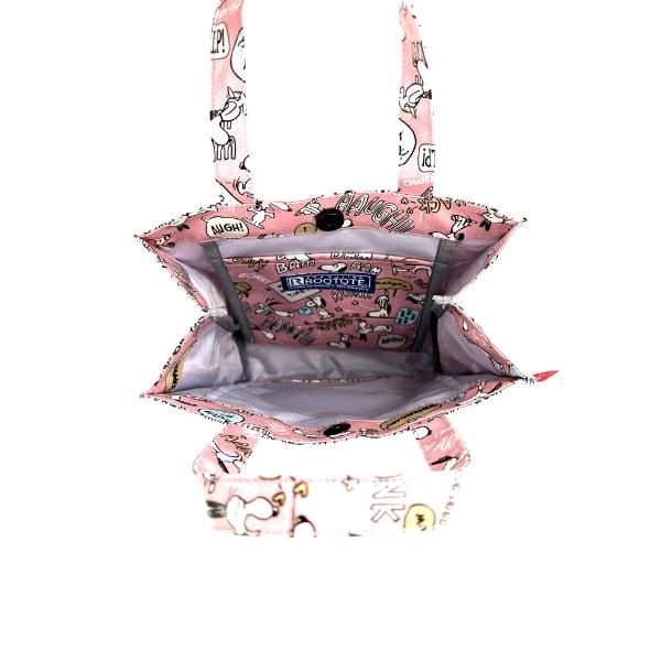 スヌーピー ラミネート スクエアトート PEANUTS サックス ルートート