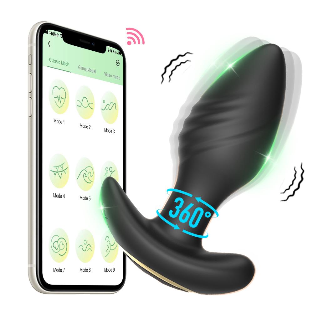 Rotation Anal Vibrator 9 Mode Butt Plug APP Remote Control Anal Sex Toy for Men Vibrating Prostate Massager Anal Plug Adult Game