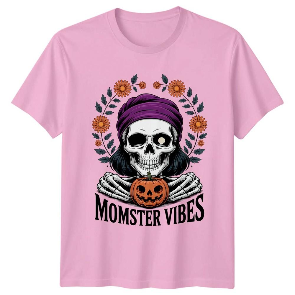 Momster Vibes Unisexs TShirt Skeleton Pumpkin Halloween Halloween Gift For Her