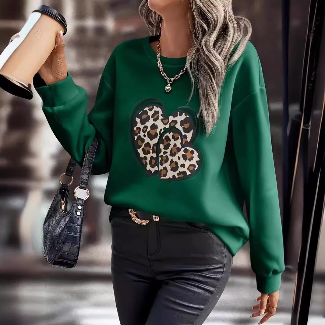 

2024 Women s European & American Printed Round Neck Sweater S