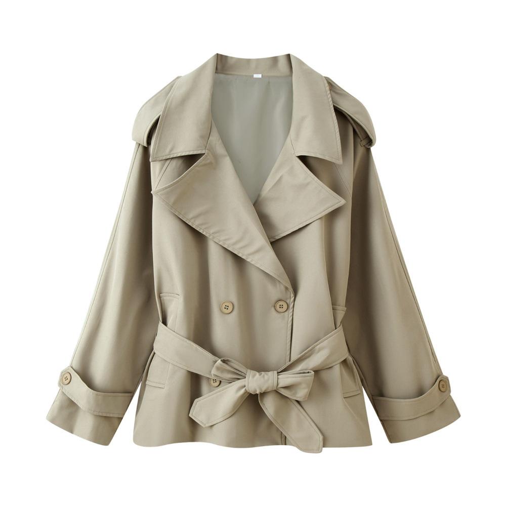 Lapel Belted Loose Trench Coat