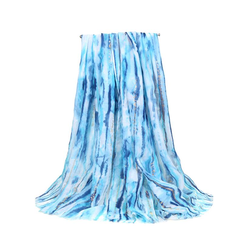 

Леди Модный Длинный Шарф Свободные Цветные Линии Летние Пляжные Платки Открытый Путешествия Солнцезащитный Атласный Шелковый Шарф