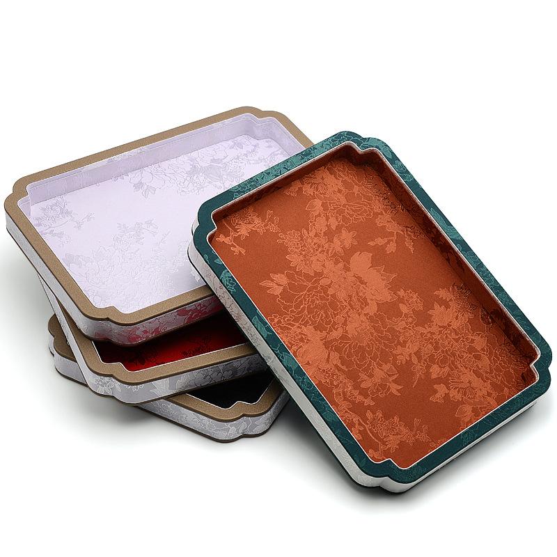 Ancient Style Jewelry Display Tray Counter Jade Storage Display Viewing Trays Forged Cloth Necklace Bracelet Organizer Plate