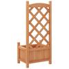 Vidaxl Planter with Trellis, Brown, Solid Fir Wood
