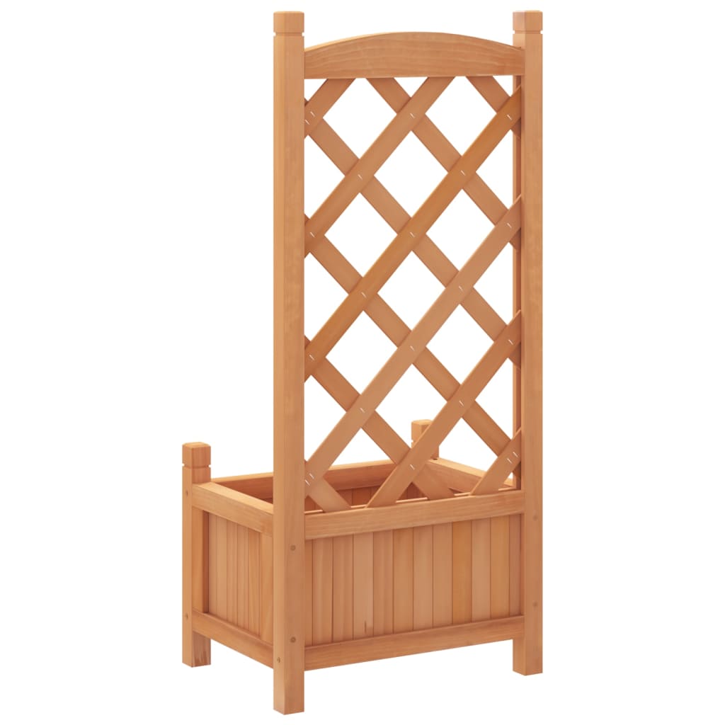 Vidaxl Planter with Trellis, Brown, Solid Fir Wood