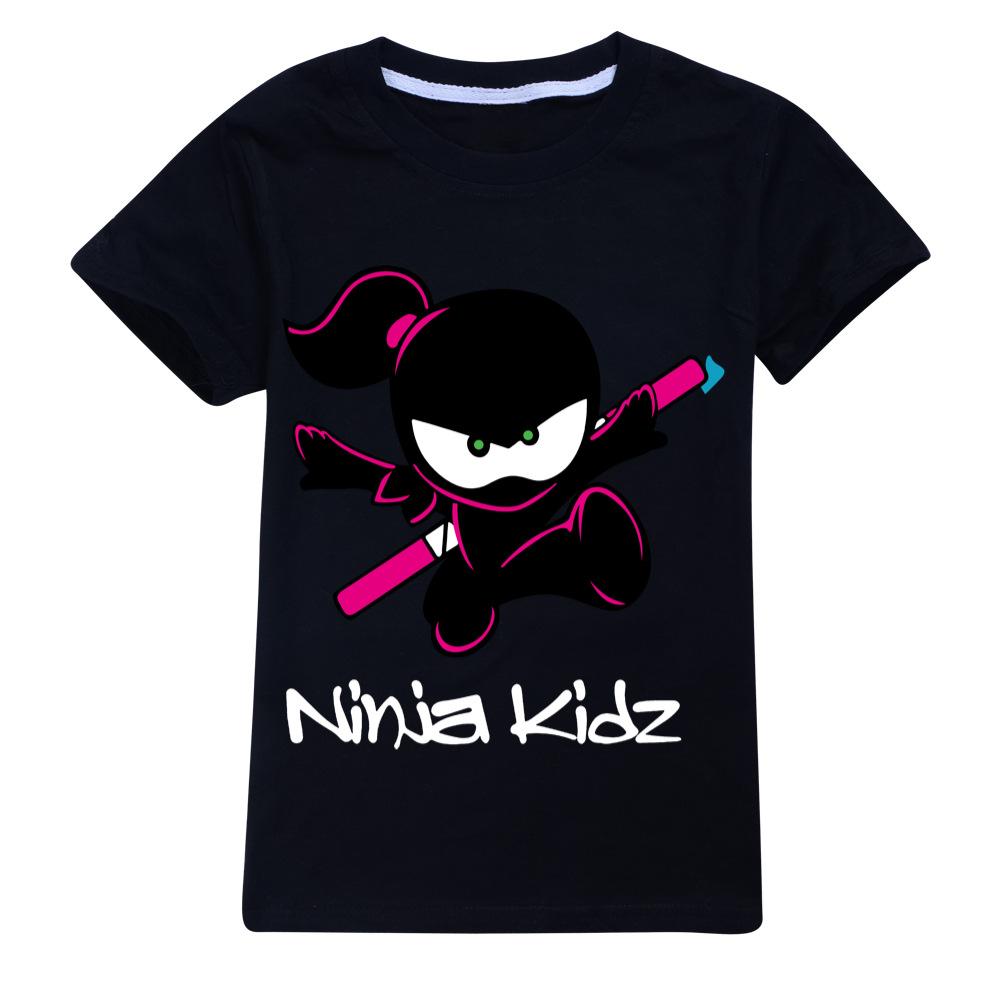 

Ninja Kidz Малыш Дети Летние Хлопковые Футболки с Коротким Рукавом Детский Свитшот Мультяшные Подростковые Топы Мальчики Девочки Футболки Одежда 110
