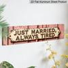 2D Flat Vintage-style Signboard Wedding-themed Aluminium Decorative Sign Featuring Distressed Lettering Suitable for Home Cafes and Special