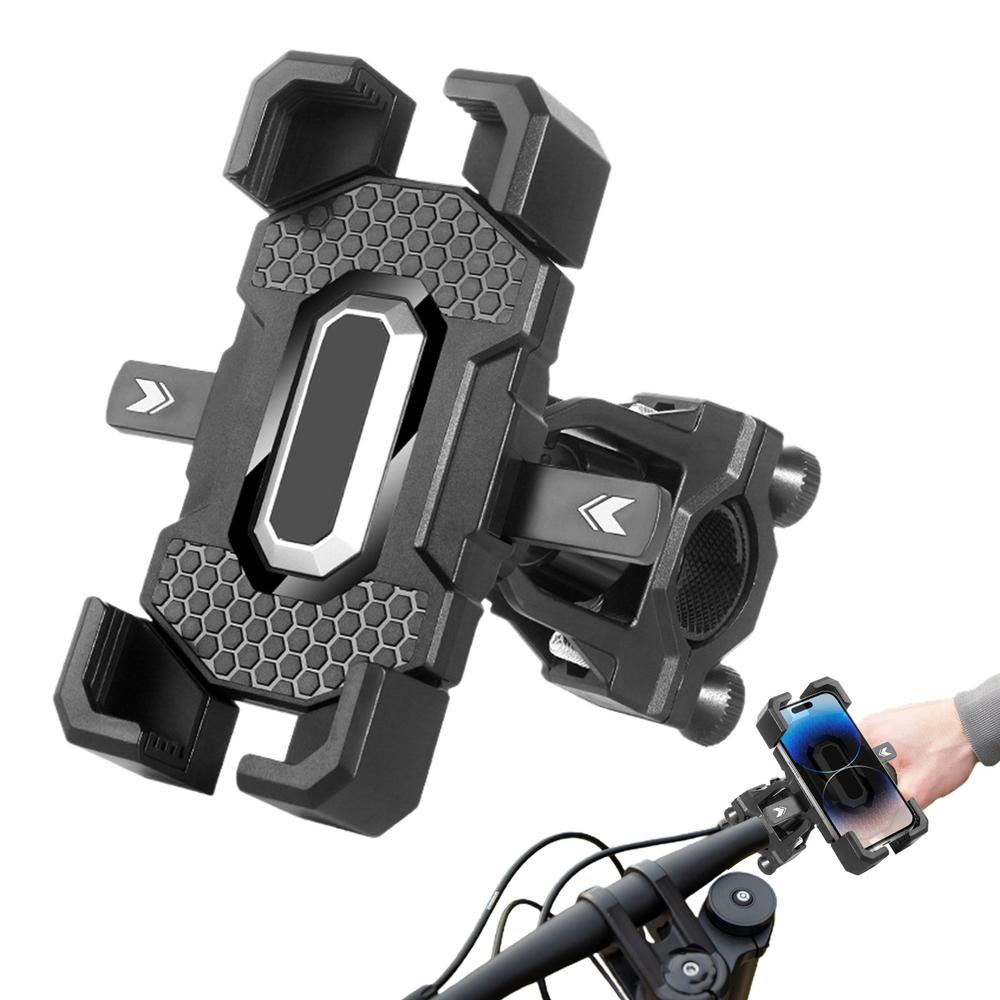 Cycling Phone Holder Handlebar Cell Phone Holder 360 Degree Rotation Safe Riding Navigation Phone Calls Vlogging Phone Holder