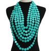 Geometrische mehrlagige Halskette mit Holzperlen für Damen Party-Accessoire