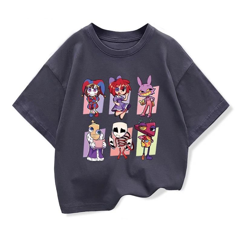Kids Clothing Tees Summer The Amazing Digital Circus Graphic Fashion Short Sleeve T-shirt Children's Loose T Shirts O-neck Tops