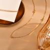 Minimalist Round Bead Necklace 18K Gold Plated for Women Gold Color Stainless Steel Flat Rolo Chain Jewelry Gifts