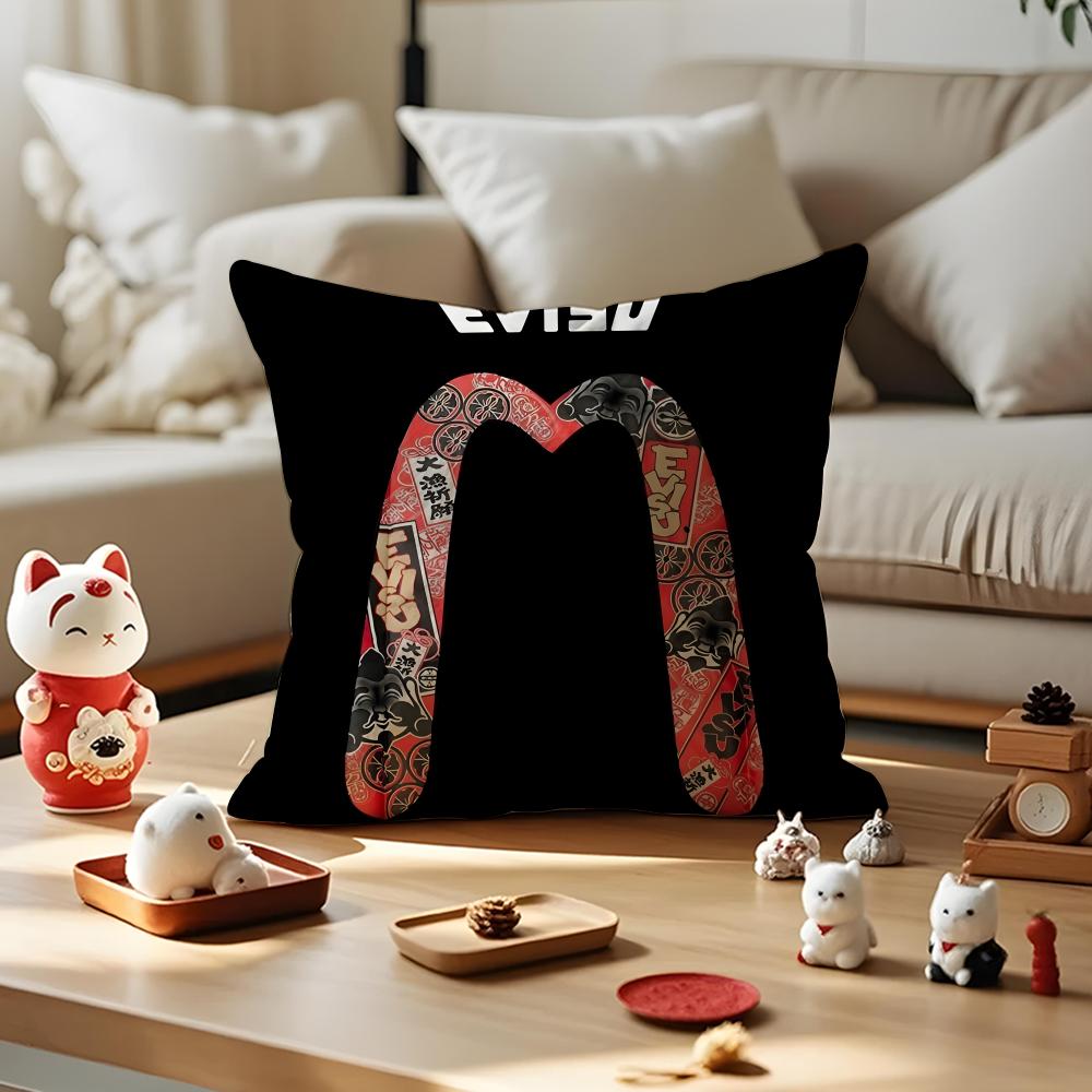 EEVISU BRAND Pillow Case Antidustmite Pillowcase Invisible Zipper Silky Short Plush Sofa Cushion Cover