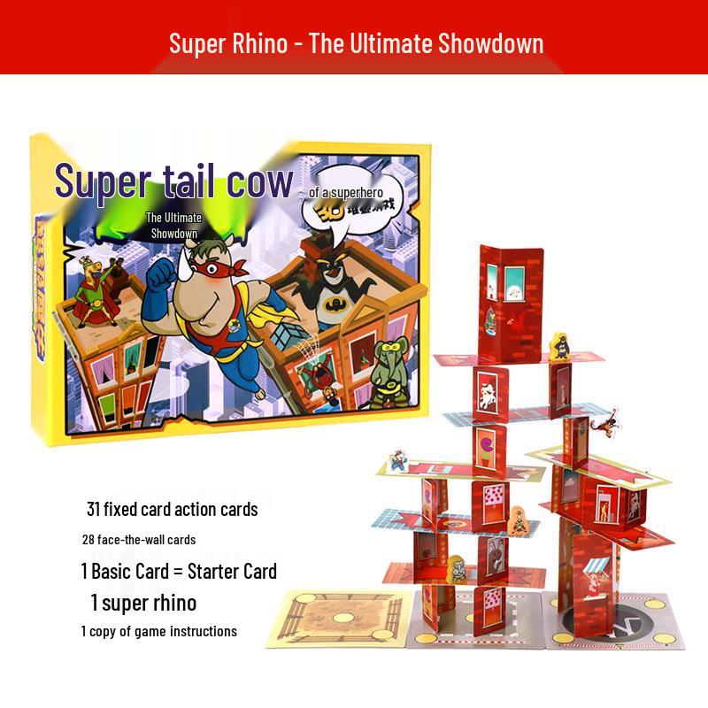 Super Rhino 3D Stacking Game for Kids and Families: Educational, Parent-Child Board Game for 2-4 Players