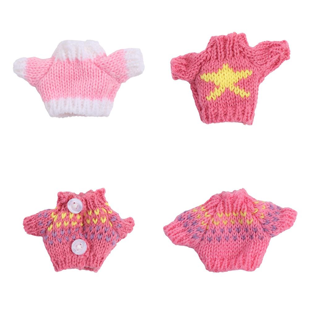 White/Red/Green Dolls Sweater Christmas Style Plush Doll's Clothing for 16cm/17cm Bjd Doll