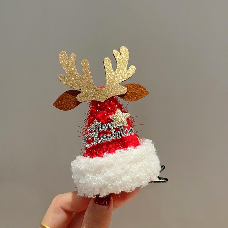 3D Christmas Hat Hairpin: Festive Bangs & Hair Clip