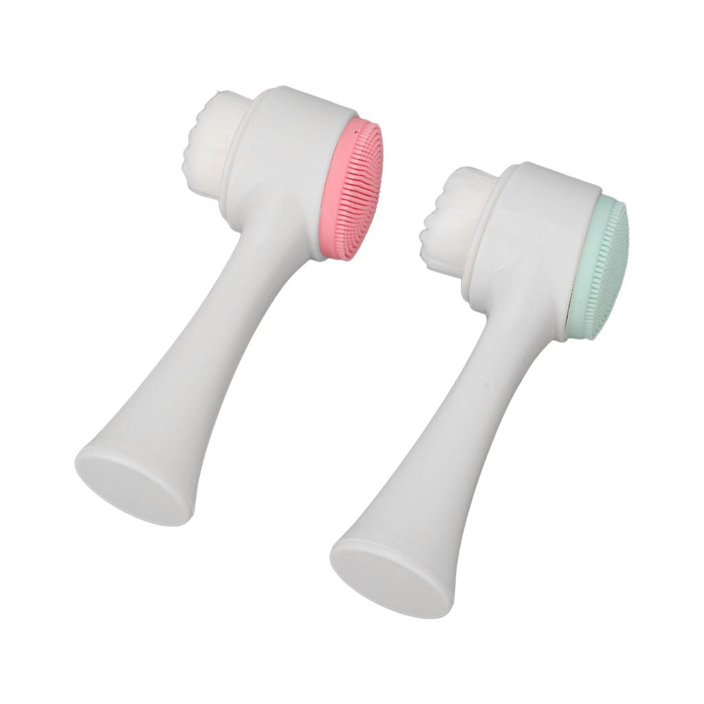 2Pcs Face Wash Brush Double Sided Deep Dirt Oil Cleansing Face Massage Face Scrub Brush for Face Washing Massage