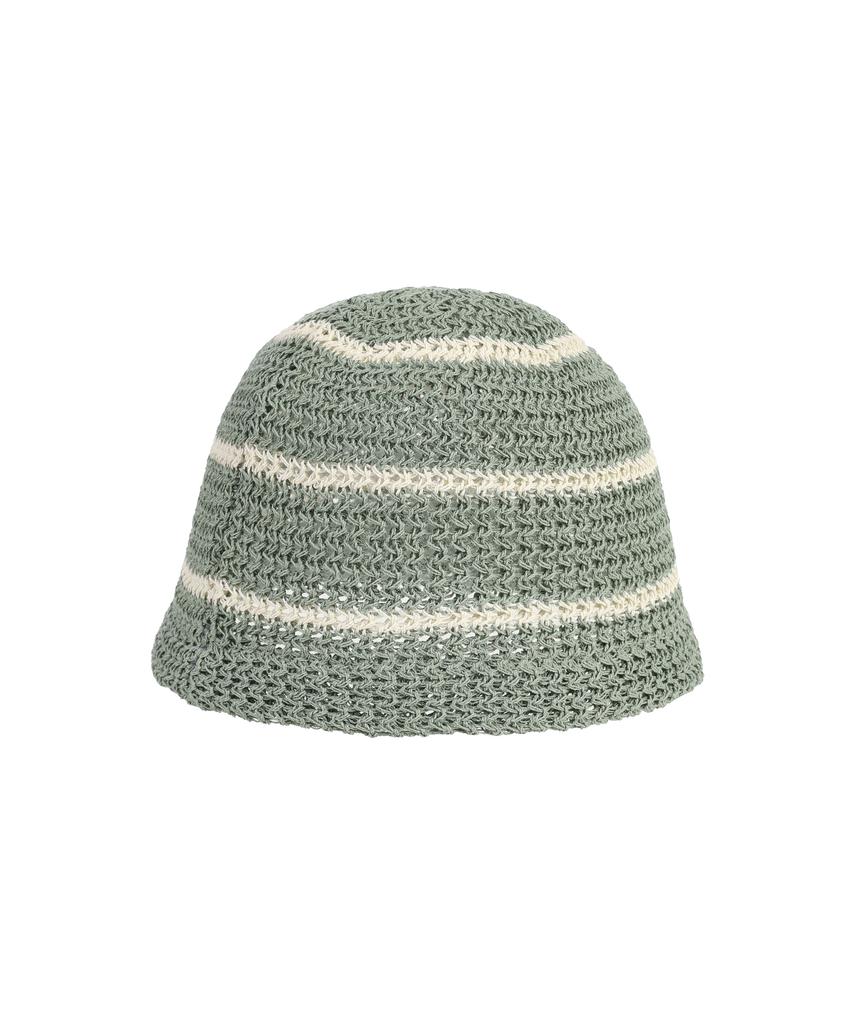 COMONINOZ [Cn]25Stripe Knitting Bucket Hat [2 Color]